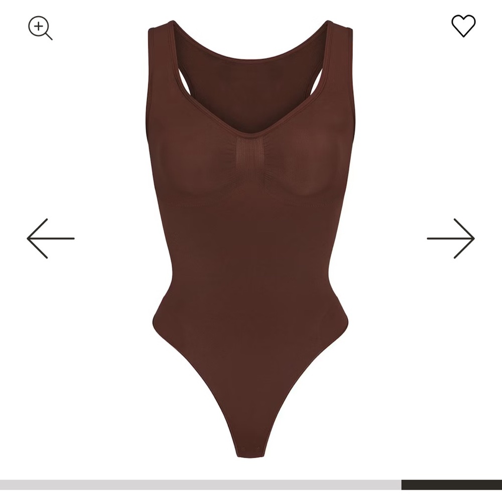 SKIMS Brown Bodysuit Scoop Neckline Tank Style